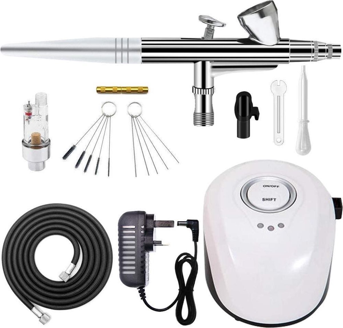 bol.com | Gohelper® Mini Airbrush Compressor Set – Compleet met