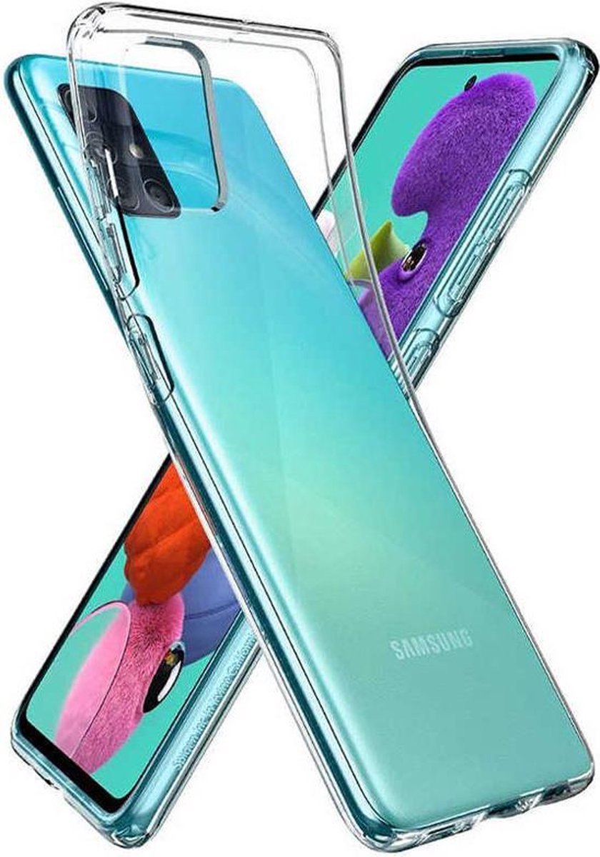Geschikt voor Galaxy A02S Transparant achterkant hoesje met met gratis tempered glass screen protector
