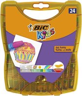 BIC Kids Oil Pastels voor kinderen – oliepastelkrijtjes met praktische opbergdoos – 24 krijtstiften