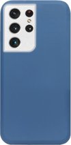 - ADEL Premium Siliconen Back Cover Softcase Hoesje Geschikt voor Samsung Galaxy S21 Ultra - Blauw