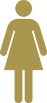 Dames Toilet Symbool Deursticker - Wc Sticker - Toilet Sticker - Decoratie - Kantoor Accessoires - Kantoorinrichting - 7 x 15 cm - Goud