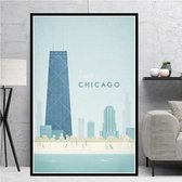 Chicago Minimalist Poster - 30x40cm Canvas - Multi-color
