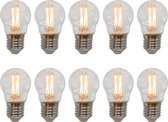 10-pack warm witte LED filamenten lamp met helder glas - dim-to-warm - E27 fitting