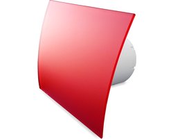 Pro-Design badkamer/toilet ventilator - STANDAARD (KW100) - Ø100mm - gebogen GLAS - mat rood