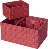 Expert Kast Organizers - Lade Organizer - Opbergbox - Opbergmand - Multifunctioneel - Rood - Nylon - 4 stuks - L