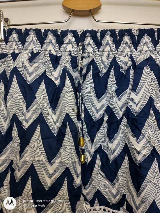 Dames short korte broek Roos zigzag blauw M/L