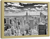 Foto in frame , Stad in Zwart wit ,120x80cm , Zwart wit  , wanddecoratie