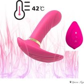 Krachtige luxe vibrator met afstandsbediening - Dildo met warmte - Clitoris stimulerend met heuvel  - 7 standen vibratie - Oplaadbaar - Levensechte penis - Waterproof vibrator - Zelfbevredigi