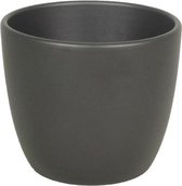 Pot de fleurs / cache-pot en céramique gris anthracite mat avec diamètre 32  cm et