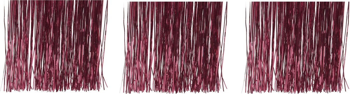 6x zakjes lametta engelenhaar framboos roze (magnolia) 50 x 40 cm - Tinsel/folie slierten - Kerstversiering