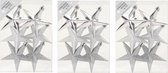 18x stuks kunststof kersthangers sterren zilver 10 cm kerstornamenten - Kunststof ornamenten kerstversiering