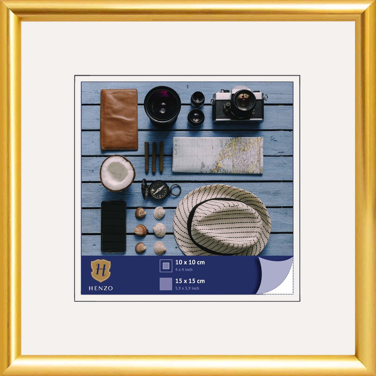 Fotolijst - Henzo - Napoli - Fotomaat 15x15 cm - Goud