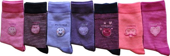 SMILEY Fille multipack chaussettes Attitude - filles 7 paires de bas - coffret cadeau - 27/30