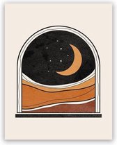 Mid Century Modern Sun Poster 2 - 13x18cm Canvas - Multi-color