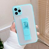 Doorschijnende, matte TPU + pc magnetische beschermhoes met felle kleur onzichtbare beugel voor iPhone 11 Pro (hemelsblauw)