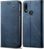 Voor Huawei P Smart Z / Y9 Prime Denim Textuur Casual Stijl Horizontale Flip Leren Case met Houder & Kaartsleuven & Portemonnee (Blauw)