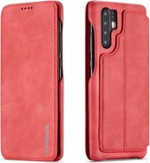 Voor Huawei P30 Pro Hon Ancient Series lederen tas met kaartsleuven & houder & portemonnee (rood)