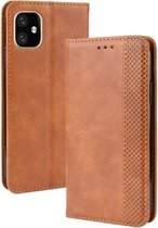 Magnetische gesp Retro Crazy Horse-textuur Horizontale lederen flip-hoes voor Apple iPhone 11 Pro Max, met houder & kaartsleuven en fotolijst (bruin)