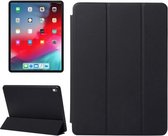 Horizontale flip-lederen hoes in effen kleur voor iPad Pro 11 inch (2018), met drie-uitklapbare houder en wek- / slaapfunctie (zwart)