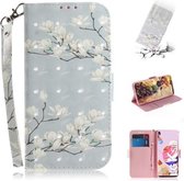 Voor LG K41S / K51S 3D Gekleurde Tekening Horizontale Flip Leren Case met Houder & Kaartsleuven & Portemonnee & Lanyard (Magnolia)