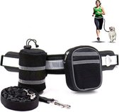 Hond met reflecterende verstelbare riem trekkabel met kleine tas, specificatie: 4-delige set (zwart)