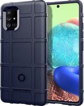 Voor Samsung Galaxy M51 (zijvingerafdruk) Volledige dekking Schokbestendige TPU-hoes (blauw)
