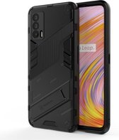 Voor OPPO Realme V15 Punk Armor 2 in 1 PC + TPU schokbestendig hoesje met onzichtbare houder (zwart)