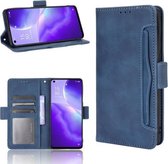 Voor OPPO Reno5 5G Skin Feel Calf Pattern Horizontale Flip lederen tas met houder & kaartsleuven & fotolijst (blauw)