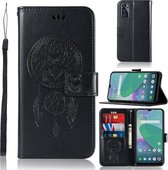 Voor vivo Y70 Windgong Uil Embossing Patroon Horizontale Flip lederen tas met houder & kaartsleuven & portemonnee (zwart)
