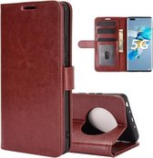 Voor Huawei Mate 40 Pro + R64 Texture Enkele Horizontale Flip Leren Case met Houder & Kaartsleuven & Portemonnee & Fotolijst (Bruin)