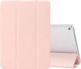 Voor iPad mini (2019) / mini 4 3-vouwbaar Elektrisch geperst huidtextuur Horizontaal Flip Schokbestendig Transparant TPU + PU lederen tas met houder & pennensleuf & slaap- / wekfun