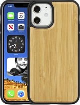 Voor iPhone 12 mini houtfineer + TPU schokbestendig hoesje (bamboe)