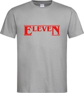 Grijs T shirt met Rood "Eleven" tekst maat XL