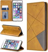 Ruit Textuur Horizontale Flip Magnetische Leren Case met houder & kaartsleuven & portemonnee voor iPhone 6 Plus & 6s Plus (geel)