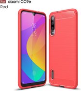 Brushed Texture Carbon Fiber TPU Case voor Geschikt voor Xiaomi Mi CC9e / Geschikt voor Xiaomi A3 (Rood)