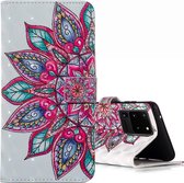 Voor Galaxy S20 Ultra 3D-patroon Magnetische zuiging Horizontale flip lederen tas met houder en kaartsleuven & portemonnee en fotohouder (halve bloem)