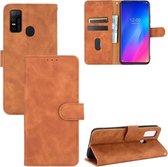 Voor DOOGEE N30 Effen Kleur Huid Voel Magnetische Gesp Horizontale Flip Kalf Textuur PU Lederen Case met Houder & Kaartsleuven & Portemonnee (Bruin)