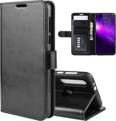 Voor Motorola One Macro / G8 Play R64 Texture Single Fold Horizontale Flip Leather Case met houder & kaartsleuven & portemonnee (zwart)