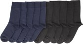 Zwarte / Donkerblauwe sokken - Heren sokken - 10 paar - Normale sokken - Maat 43-46