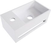 Fontein Solid Surface Links - 35.5x20x16cm - Mat Wit