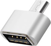 USB Adapter naar Micro USB - OTG Adapter - Gemakkelijk een muis, Toetsenbord of USB Stick Aansluiten - Zilver