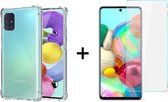 Samsung A71 5G Hoesje - Samsung Galaxy A71 5G hoesje shock proof case transparant hoesjes cover hoes - 1x Samsung A71 Screenprotector
