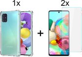Samsung A71 5G Hoesje - Samsung Galaxy A71 5G hoesje shock proof case transparant hoesjes cover hoes - 2x Samsung A71 Screenprotector