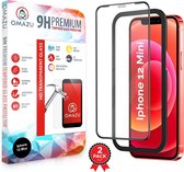 Omazu 3D Tempered Glass Screenprotector Apple iPhone 12 mini 5,4''(Full Screen) 2-Pack, met handige applicator