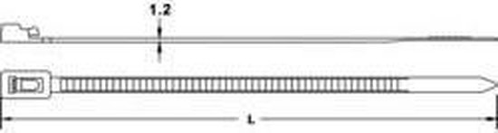 TRU COMPONENTS 1592879 TC-HVR250SBK203 Attache-câble 250 mm 4,50 mm Zwart refermable 100 pc(s)