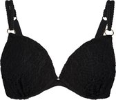 Hunkemöller Dames Badmode Voorgevormde push-up beugel bikinitop Crochet Cup A - E  - Zwart - maat A70