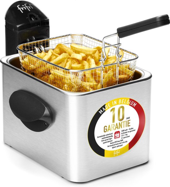 Frifri 5828 DuoG&V - Frituurpan - friteuse - 3,5 liter - 3200W - Koolstof geur- en vetfilter - 1 kg friet - RVS - 10 jaar garantie