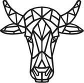Hout-Kado - Waterbuffel #2 - Small - Zwart - Geometrische dieren en vormen - Hout - Lasergesneden- Wanddecoratie