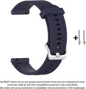 Donker Blauw Siliconen sporthorlogebandje geschikt voor bepaalde 22mm smartwatches van verschillende bekende merken (zie lijst met compatibele modellen in producttekst) - Maat: zie foto – 22 mm dark blue smartwatch strap