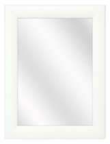 Spiegel met Ronde Houten Lijst - Wit - 40 x 50 cm